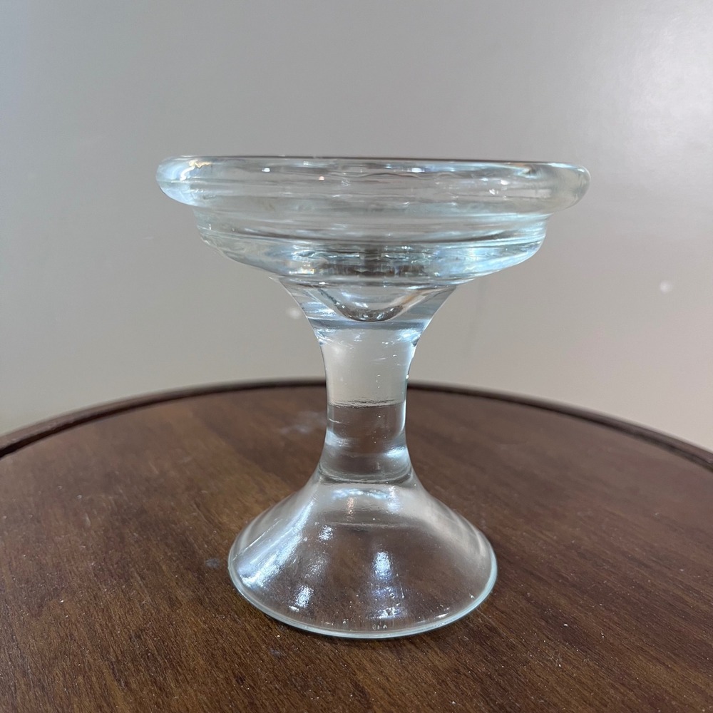 Vtg Westmoreland Clear Glass Fairy Light Base Replacement Pedestal Stand 4.5"